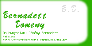 bernadett domeny business card