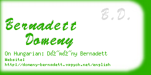 bernadett domeny business card